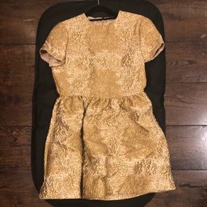 Valentino Gold Silk Evening Dress